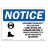 Signmission OSHA Sign, 10" H, 14" W, Rigid Plastic, Sodium Hypochlorite Hazard Area Sign With Symbol, Landscape OS-NS-P-1014-L-18356